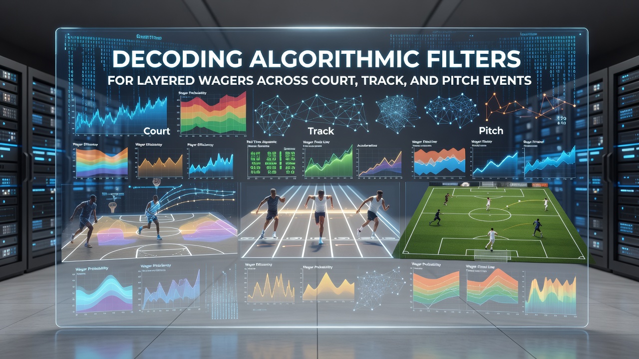 Algorithmic data visualization across tennis court, horse racing track, and soccer pitch