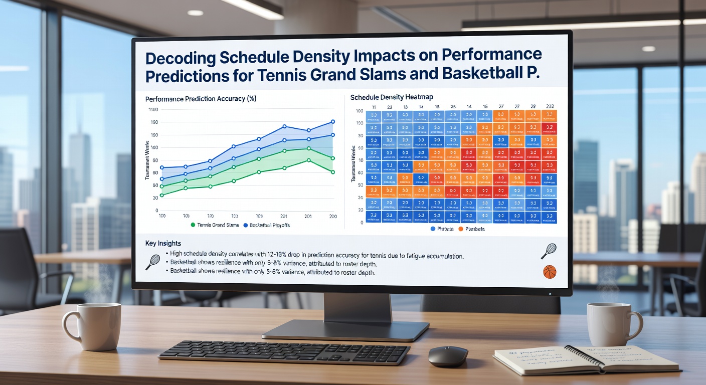 Detailed view of basketball playoff schedule board with tennis Grand Slam calendar overlays showing overlapping dense periods