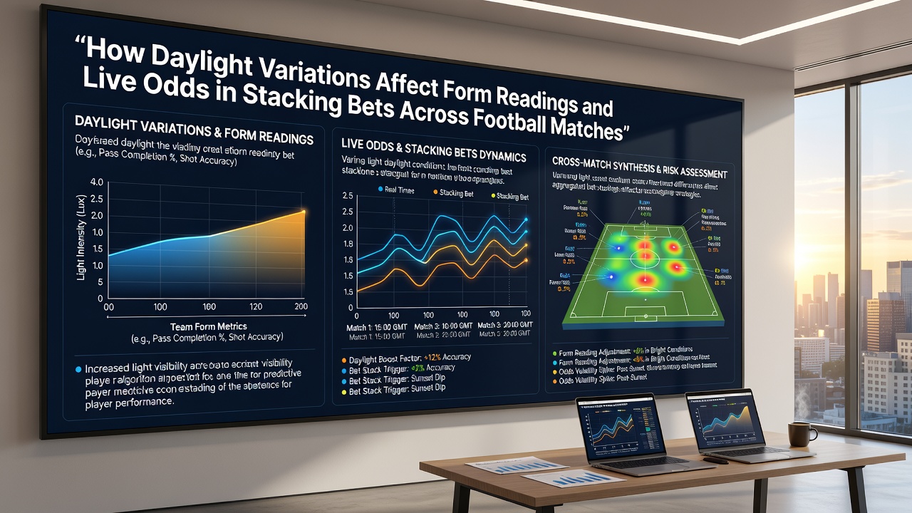 Live betting interfaces displaying adjusted odds influenced by daylight performance factors