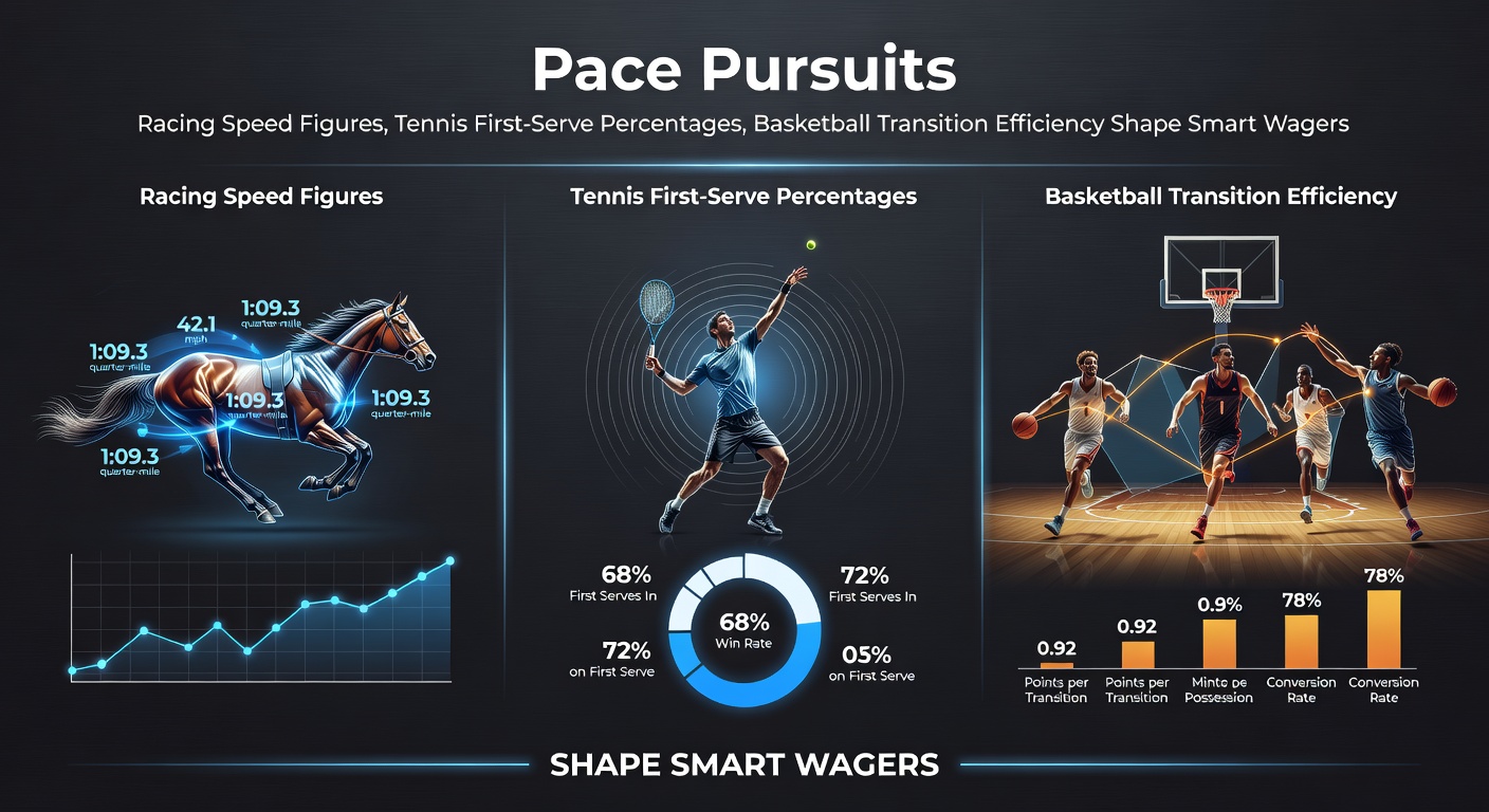 Horse racing track with jockeys in action, highlighting speed and pace dynamics
