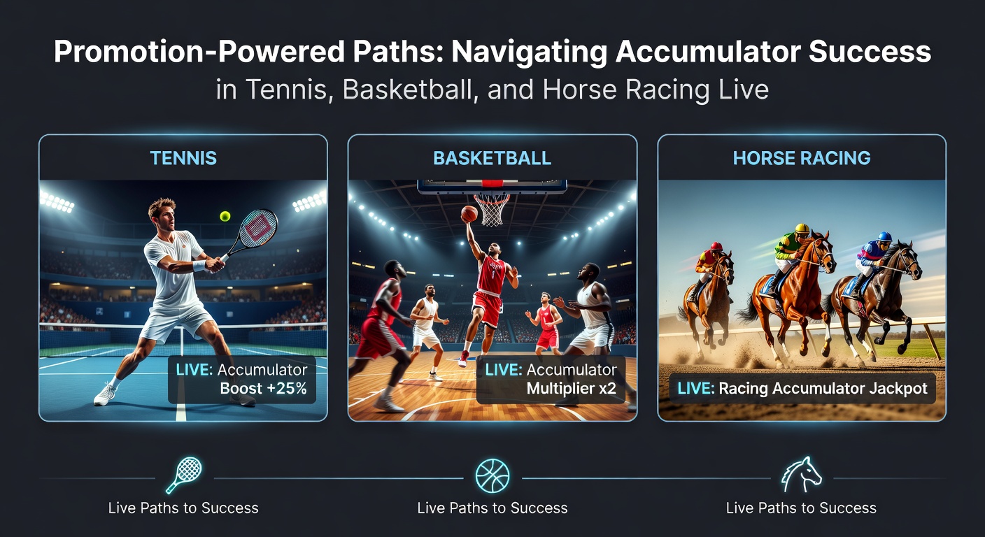 Basketball court action shot overlaid with live accumulator odds and promotion icons during a scoring run